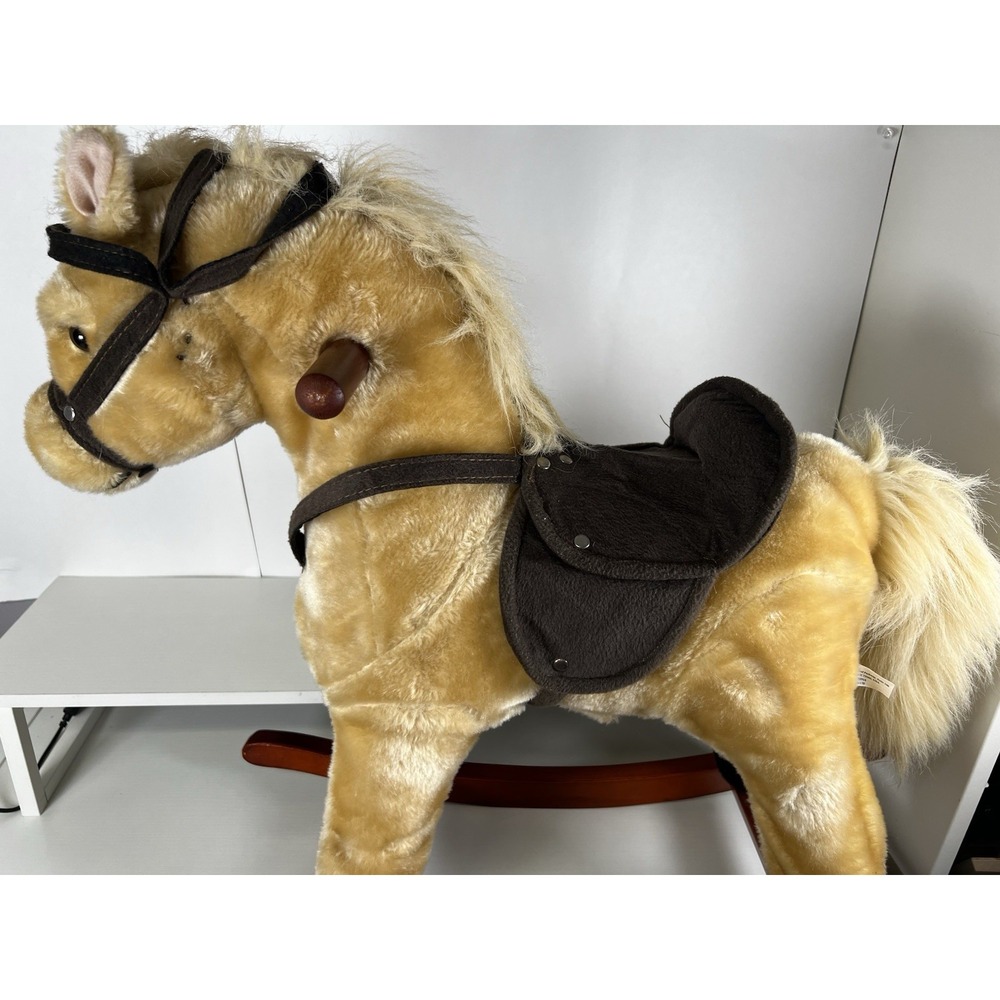 Chrisha Plush Rocking Horse Sound Gallop Neigh Kids Riding Toy